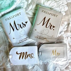 Mr. and Mrs. Passport Covers and Luggage Tags Set